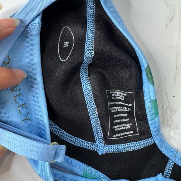 C. Rowley Floral Blue High Waisted Neoprene Bikini Set Top Medium Bottom Small - Picture 7 of 10